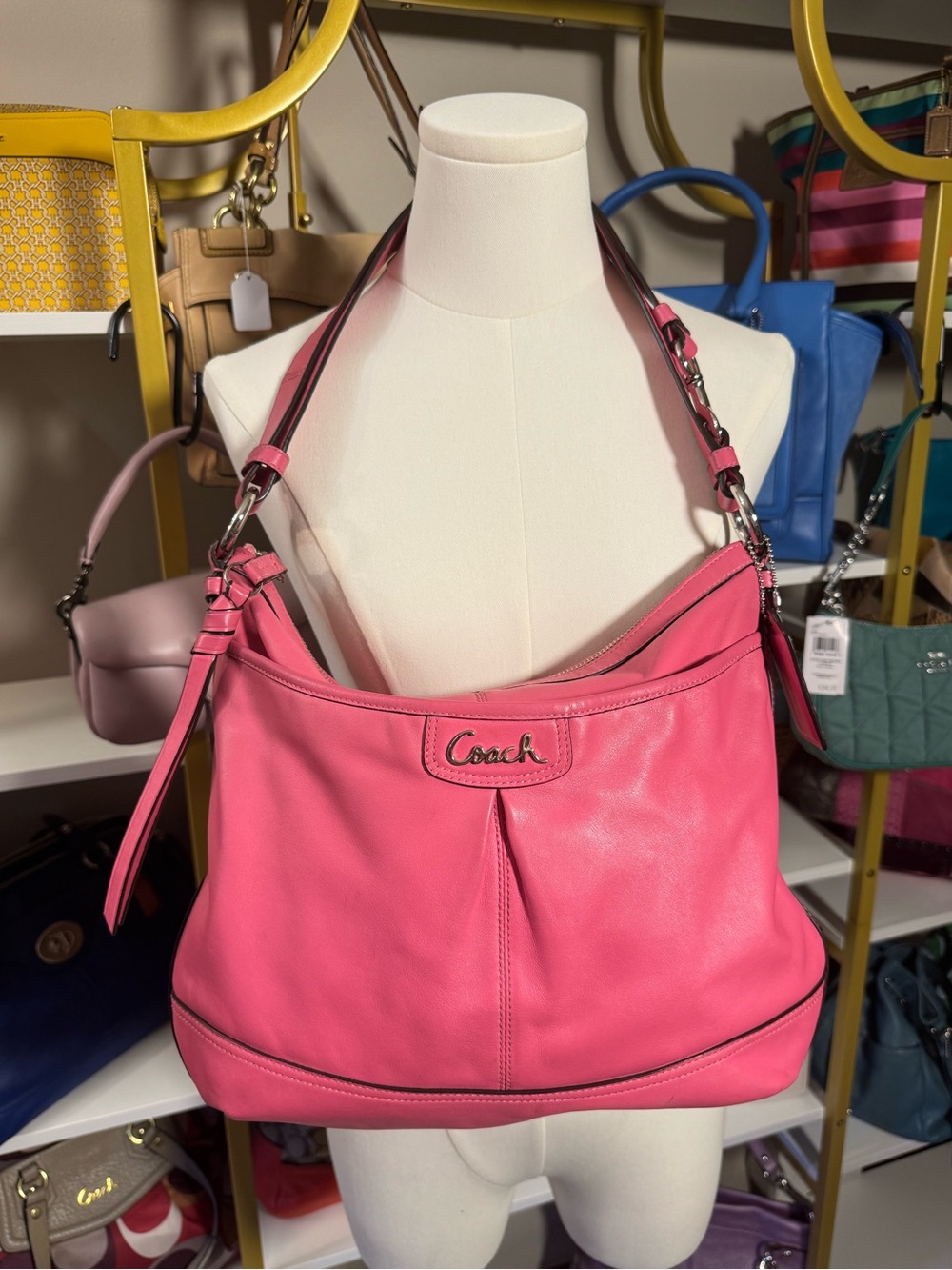 Coach Pink Leather Shoulder Bag
